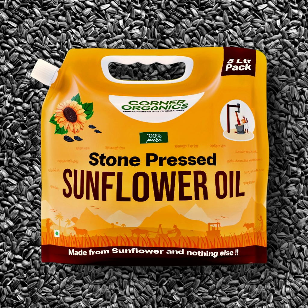 Sunflower Oil, Stone Pressed, 100% Pure