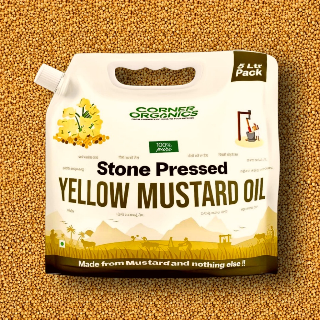 Yellow Mustard Oil, Stone Pressed, 100% Pure